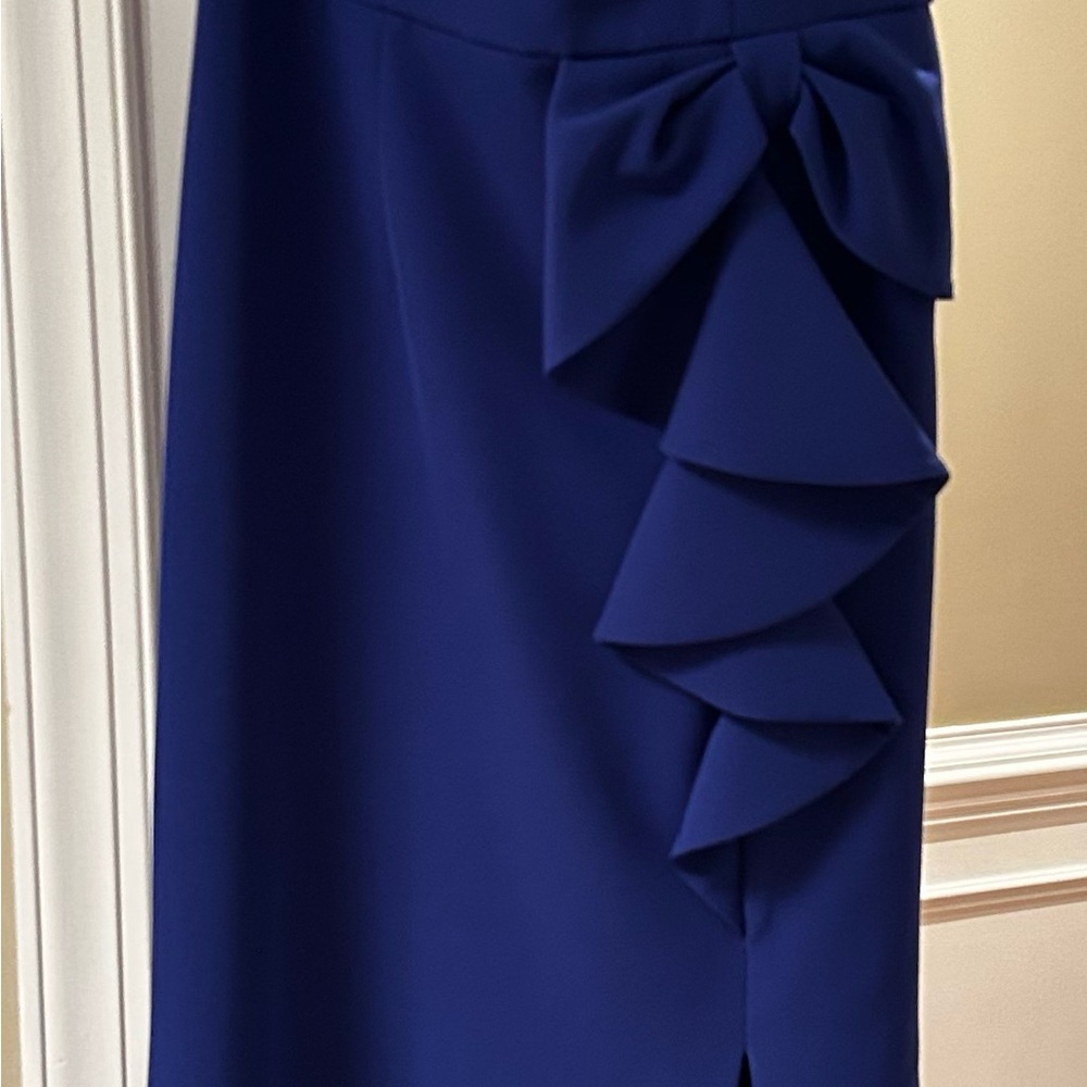 Vince Camuto Blue Evening Gown with Ruffled Detail